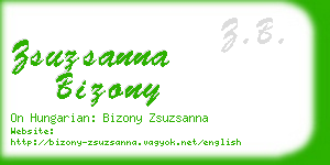 zsuzsanna bizony business card